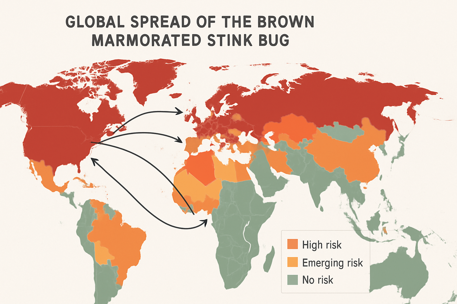 Mapa rozprzestrzeniania się BMSB